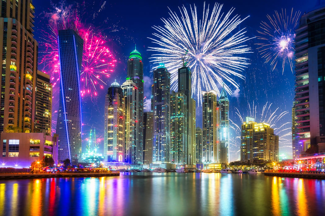 New Year fireworks display in Dubai